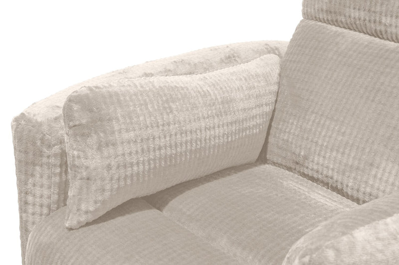 Remi 38\" Fabric Swivel Glider Power Reclining Chair with USB ports – White 