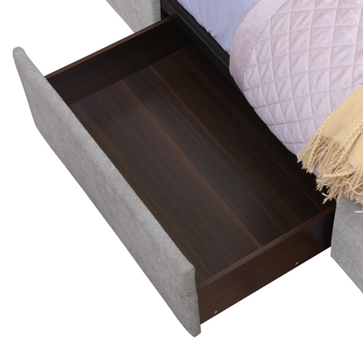 Amos Grey Upholstered Storage Bed Base - King