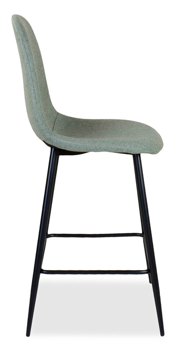 Jax Counter-Height Stool with Polyester Fabric, 26\"H, Metal - Green