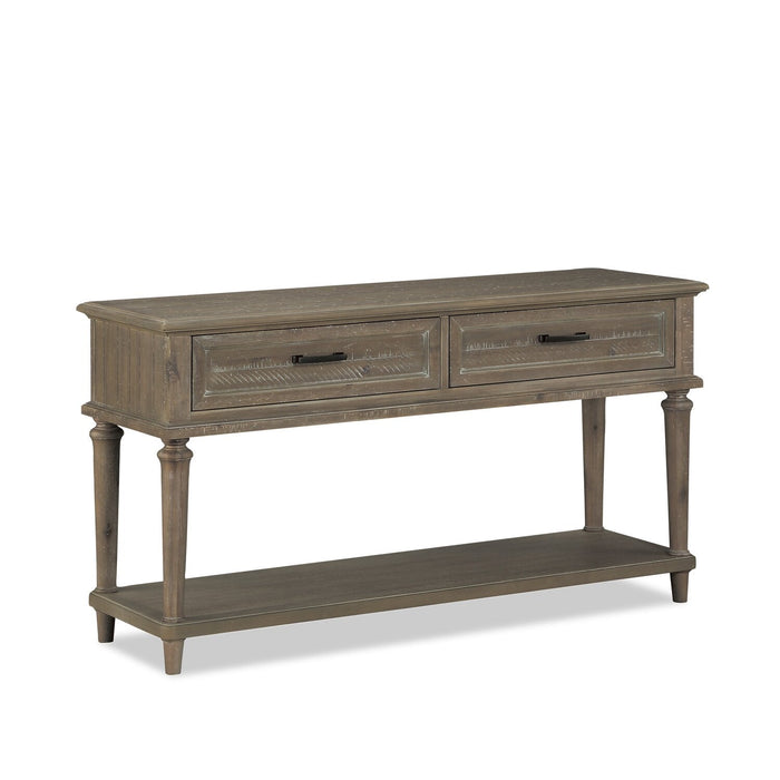 Winston 54\" Rustic Sofa Table with Storage and Shelf - Light Brown with Driftwood Finish