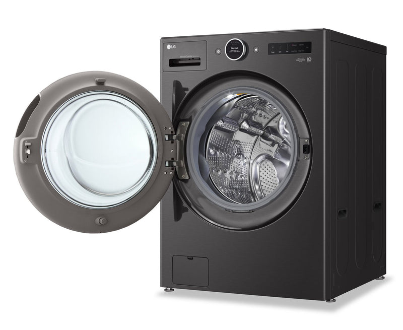 LG 5.7 Cu. Ft. Smart Front-Load High-Efficiency Steam All-in-One Laundry - Black Steel - WM6998HBA 