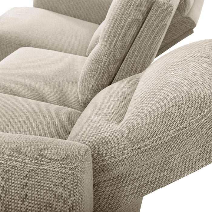 Meadow 2-Piece Right-Facing Taupe Chenille Fabric Power Reclining Sectional with Storage Chaise