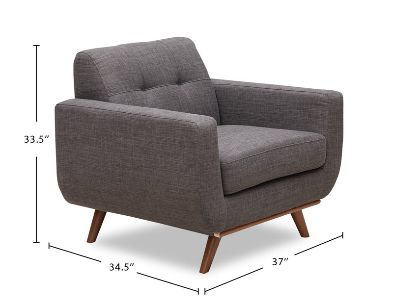 Freeman Linen-Look Fabric Chair - Charcoal 