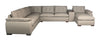 Raya 5-Piece Genuine Leather Modular Right-Facing Sectional - Stone
