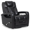 Kenzo 35\" Black Faux Leather Swivel Glider Reclining Chair