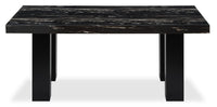 Burk Dining Table with Epoxy Resin Marble-Look Top, 72