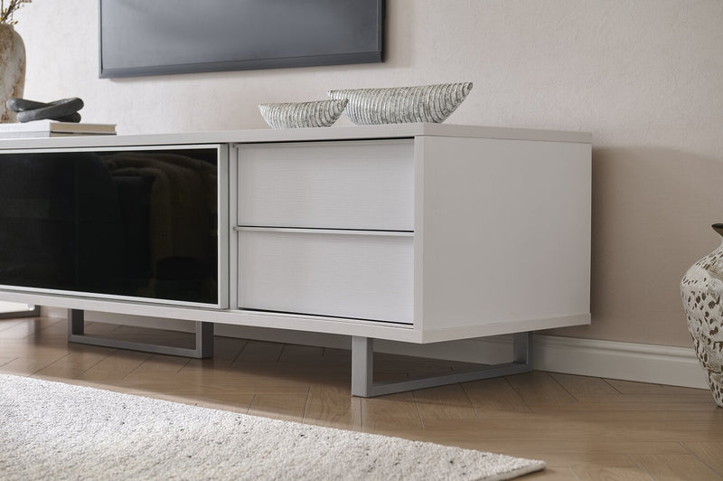Amelia 89\" x 22\" Modern TV Stand with Storage and Cable Management for TVs up to 100\" - White