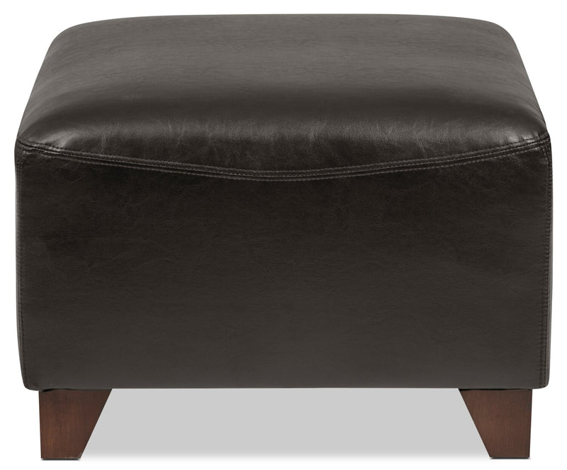 Zello Faux Leather Ottoman - Brown
