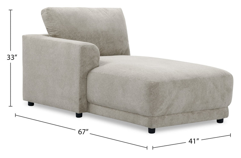 Voyage Modular Left-Facing Fabric Chair with Removable Back Cushions – Beige