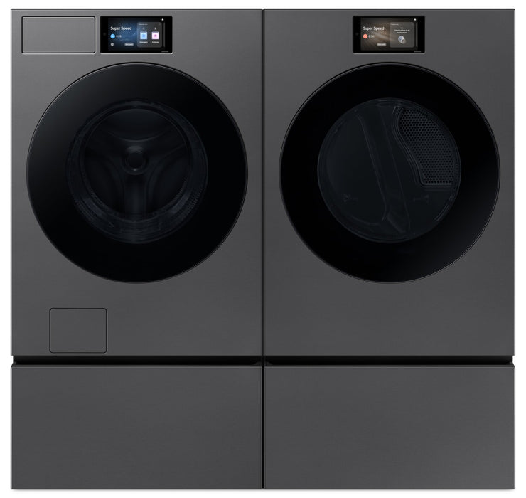 Samsung 6.1 Cu. Ft. Front Load Washer and 7.6 Cu. Ft. Electric Dryer – Dark Steel