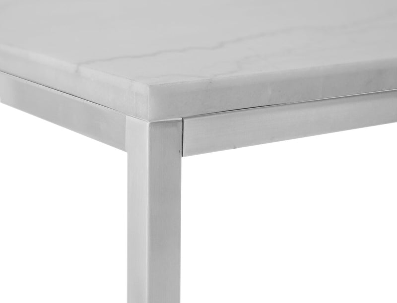 Sampson 20\" Modern Marble End Table - White