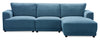 Voyage Modular 3-Piece Right-Facing Fabric Sectional with Removable Back Cushions – Blue