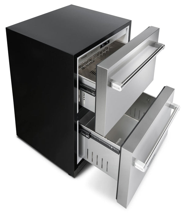 Thor 24\" 5.4 Cu. Ft. 2 Drawer  Refrigerator - Stainless Steel - TRF24U 