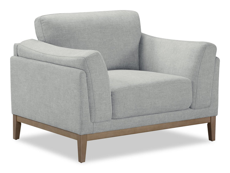 Valley 44\" Fabric Chair with Rubberwood Base and Legs - Grey