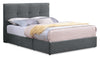 Amos Charcoal Upholstered Storage Bed Base - Full