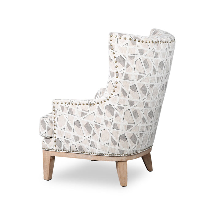 Haden 30\" Chenille Fabric Accent Chair with Wood Base and Nailhead Trim - Angelou Linen Multicolour