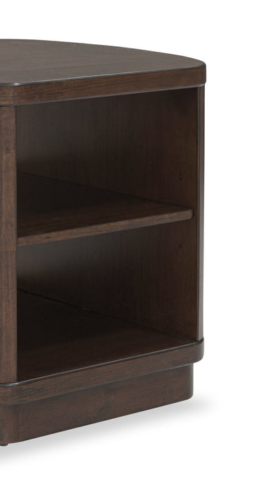 Vernon 25” Modern Solid Wood End Table with 2 Shelves - Dark Brown
