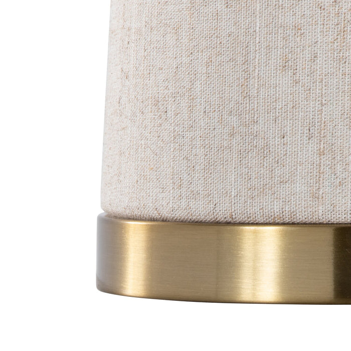 Rachel 28\" Contemporary Table Lamp with Linen Shade – Brass