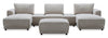 Voyage Modular 6-Piece Left-Facing Fabric Sectional with Console and Ottoman – Beige