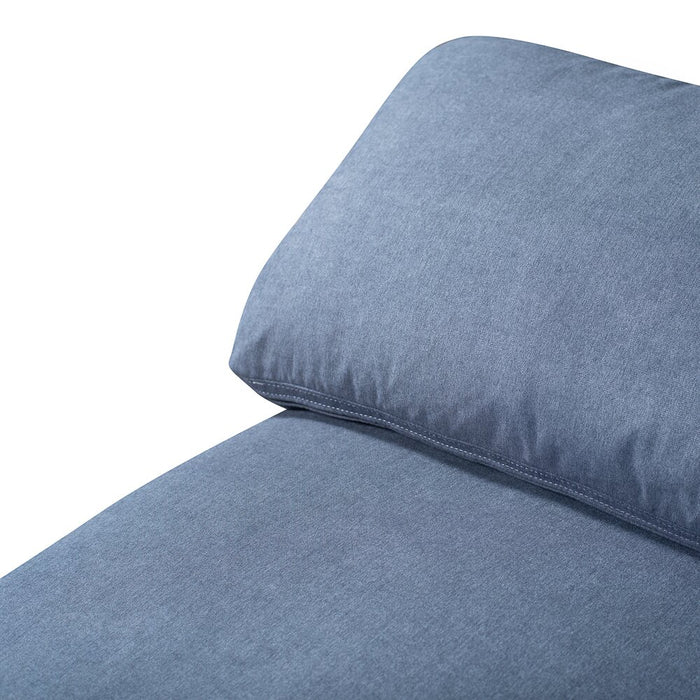Eclipse 5-Piece Linen-Look Fabric Modular Sectional with Ottoman - Navy