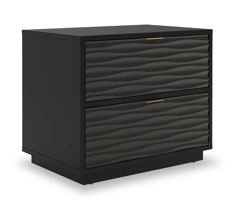 Reese 24” Modern 2-Drawer Lateral Filing Cabinet - Black