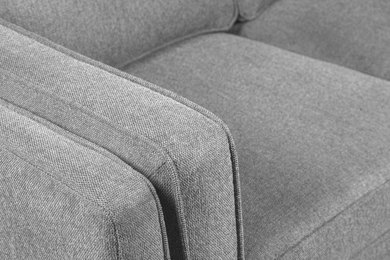 Kort & Co. Kassia 65.4\" Linen-Look Fabric Loveseat with Wood Base and Legs - Grey 