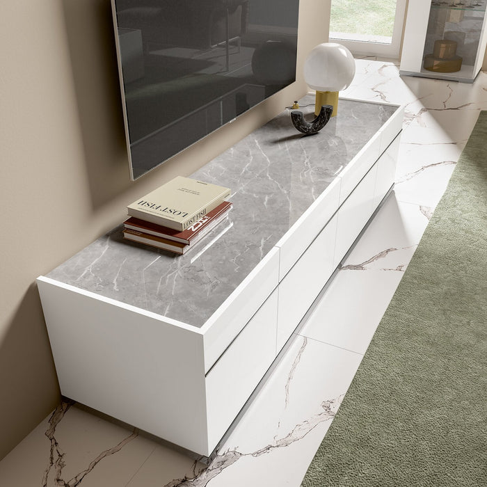 Marla 47\" Modern TV Stand with Storage and Cable Management for TVs up to 50\"- White