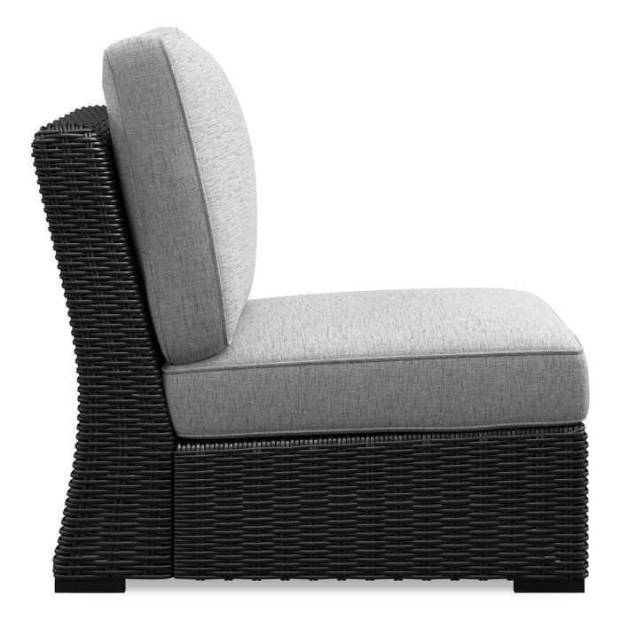 Jasper Patio Armless Chair - Black