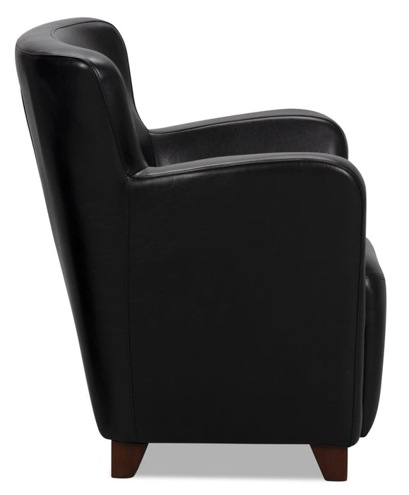 Zello Faux Leather Accent Chair - Black
