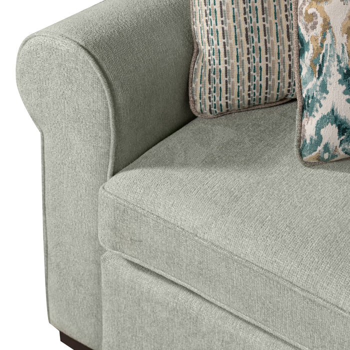 Haven 4-Piece Chenille Right-Facing Sleeper Sectional - Seafoam 