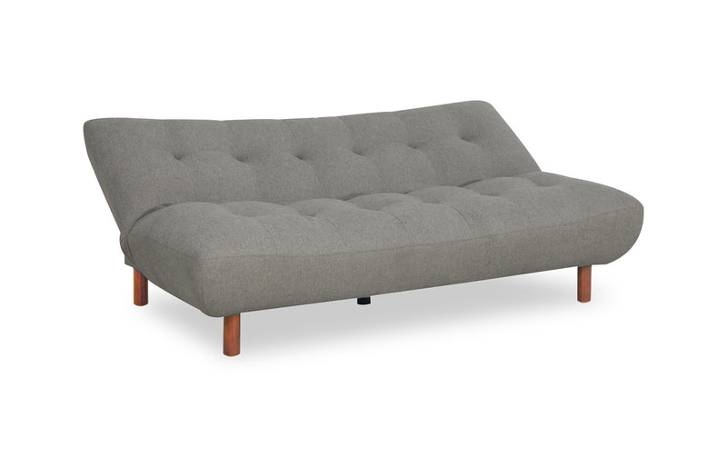 Campus 76\" Fabric Klik Klak Futon with Tufting and Wood Legs - Grey
