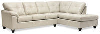 Made in Canada Addison 2-Piece Right-Facing Leather-Look Fabric Sectional with Removable Seat Cushions - Beige 