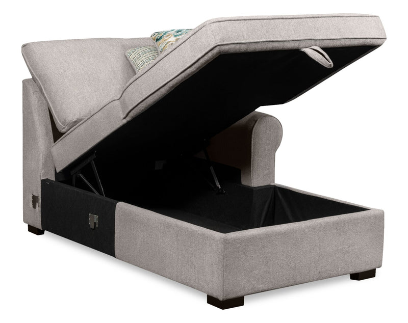 Scott Living Haven 3-Piece Left-Facing Chenille Fabric Cuddler Sleeper Sectional with Storage Chaise - Grey