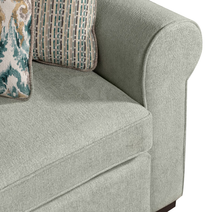 Haven 4-Piece Chenille Left-Facing Sleeper Sectional - Seafoam