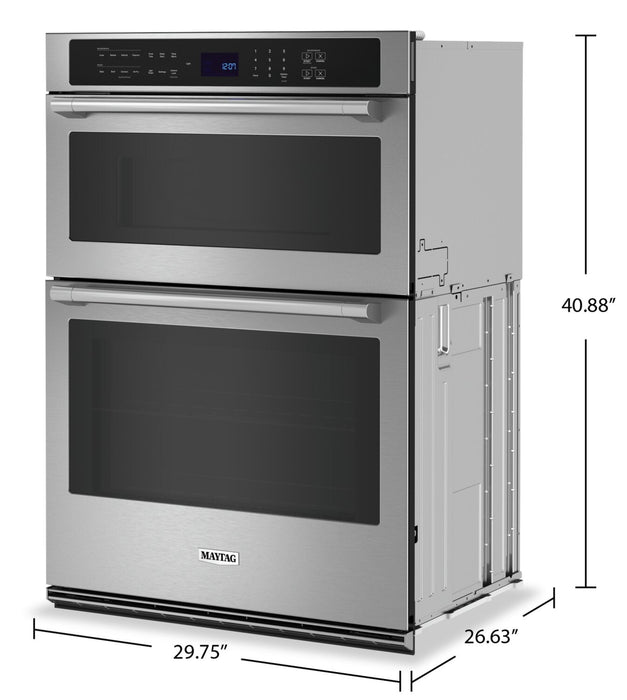Maytag 30\" 6.4 Cu. Ft. Electric Combination Wall Oven with True Convection - Fingerprint Resistant S… 