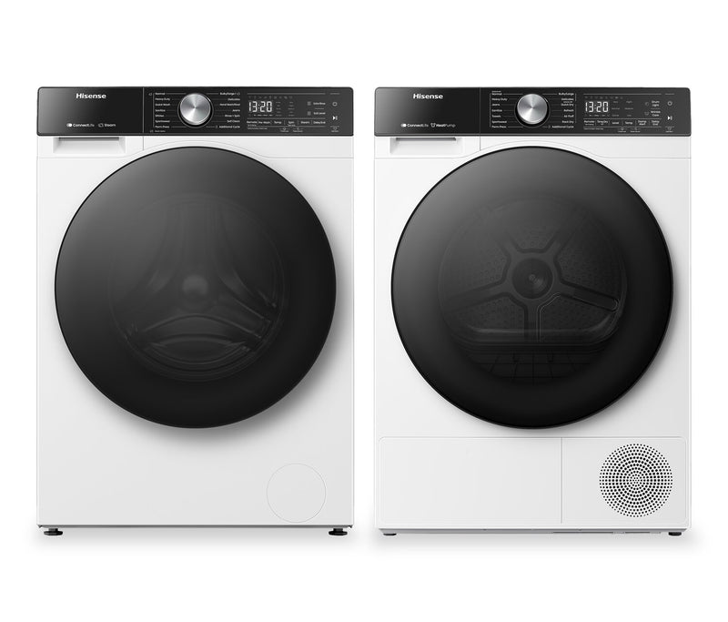 Hisense 3.1 Cu. Ft. Front Load Washer and 4.5 Cu. Ft. Dryer with Ventless Heat Pump Technology - White 
