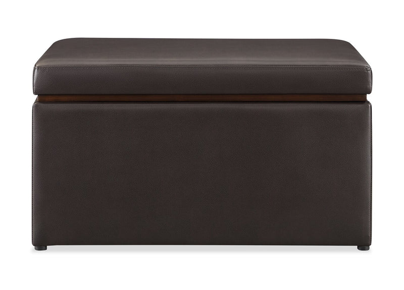 Edmonton 32\" Faux Leather Storage Ottoman - Espresso