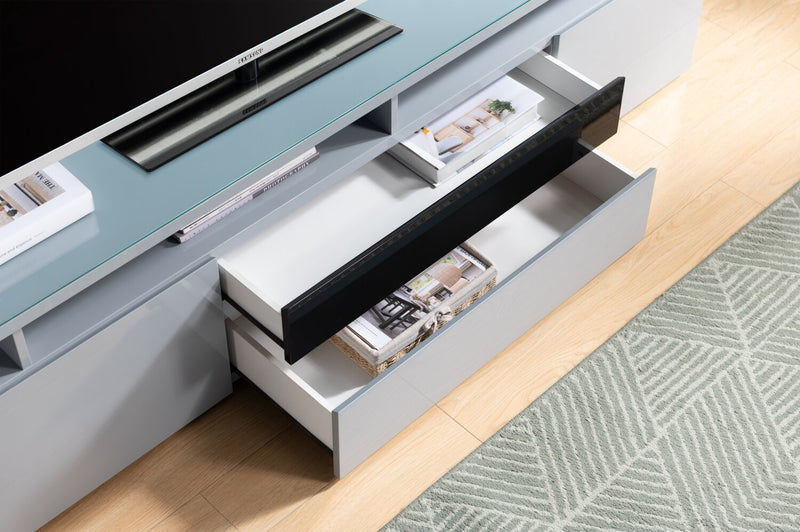 Adam 68\" Modern TV Stand with Storage and Cable Management for TVs up to 75\"- Grey