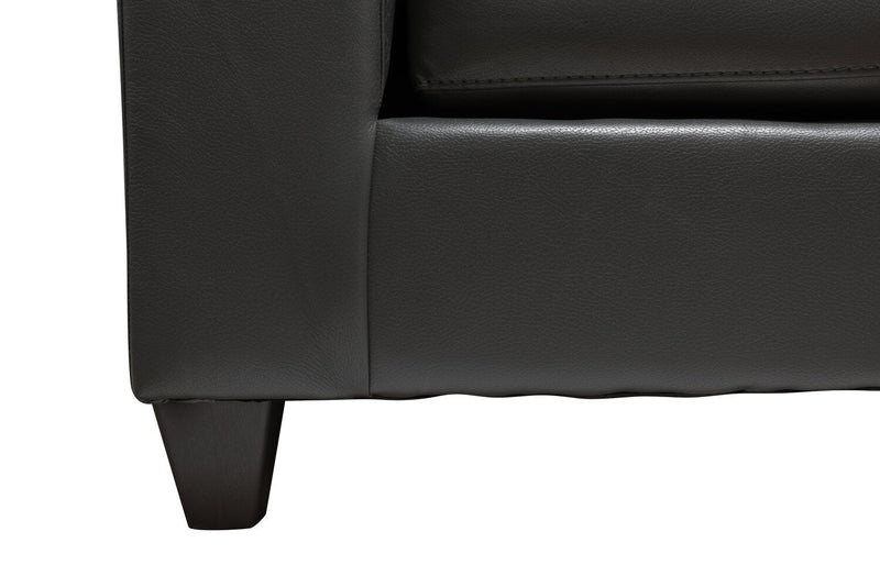 Made in Canada Addison 2-Piece Right-Facing Leather-Look Fabric Sectional with Removable Seat Cushions - Grey 