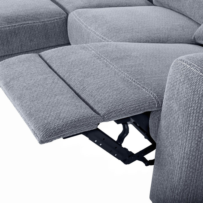 Meadow 2-Piece Left-Facing Charcoal Grey Chenille Fabric Power Reclining Sectional with Storage Chaise