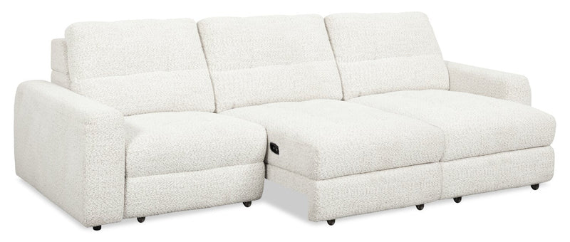 Scott Living Elevate Modular 115\" Chenille Fabric Sofa with Power Sliding - Beige 