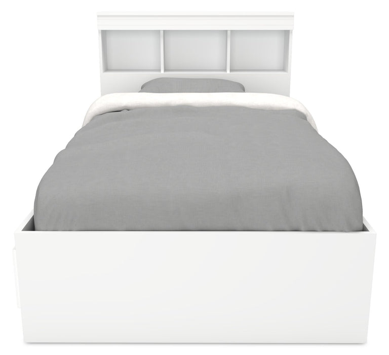 Riley 6-Piece Twin Mates Bed with Headboard Bedroom Set – White
