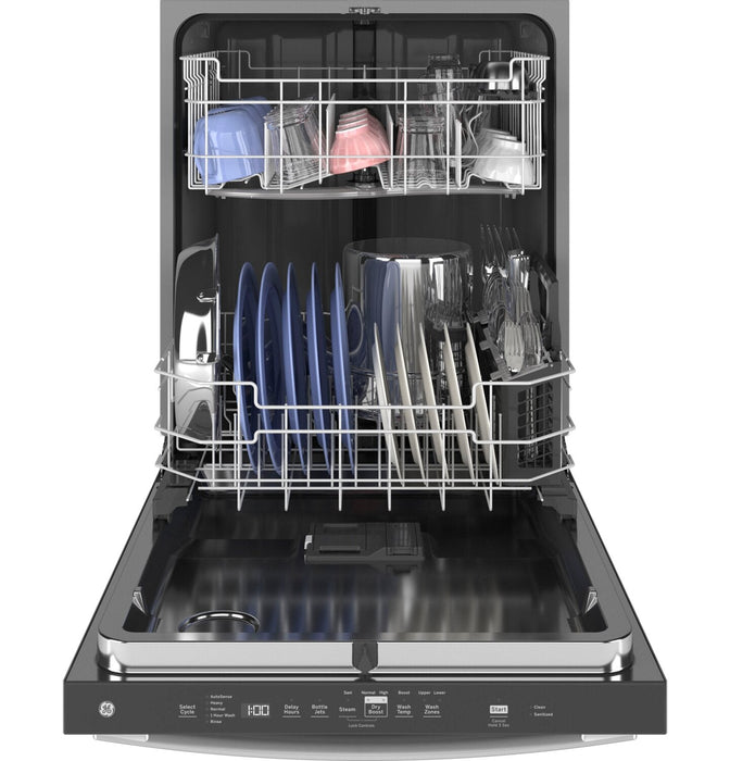 GE 24\" 50 dBA Built-In Top-Control Smart Dishwasher with Steam and Sani - Stainless - GDT635HSRSS 