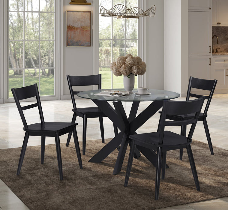 Remi 5-Piece Ladderback Dining Package - Black