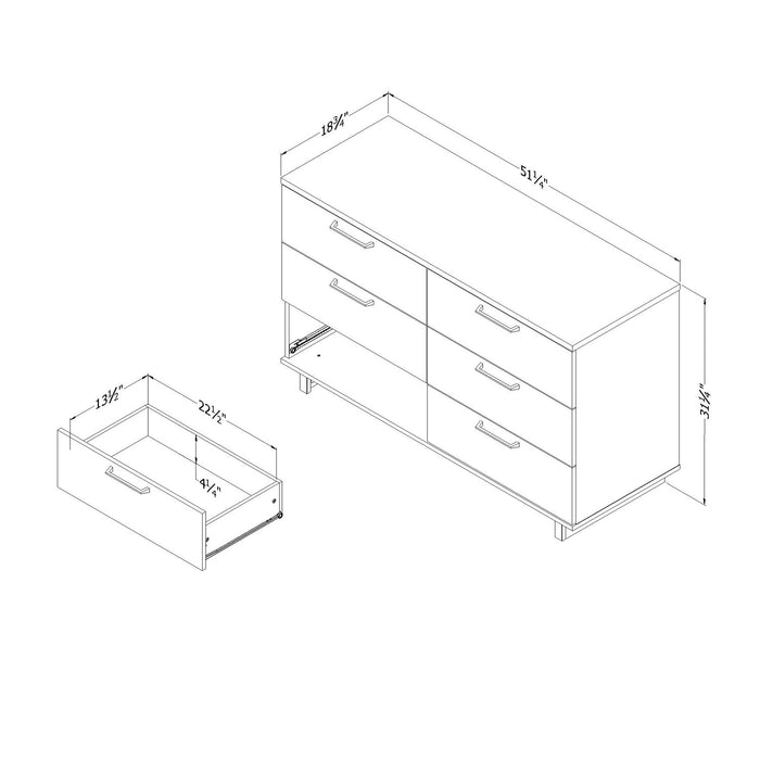 Everley Dresser - White