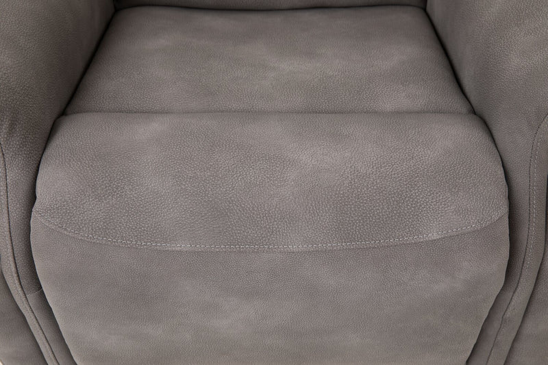 Claire 34\" Leather-Look Fabric Power Lift Reclining Chair - Charcoal Grey