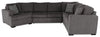 Legend 4-Piece Left-Facing Chenille Cuddler Sleeper Sectional - Pewter