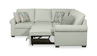 Scott Living Haven 3-Piece Right-Facing Seafoam Blue Chenille Fabric Sleeper Sectional