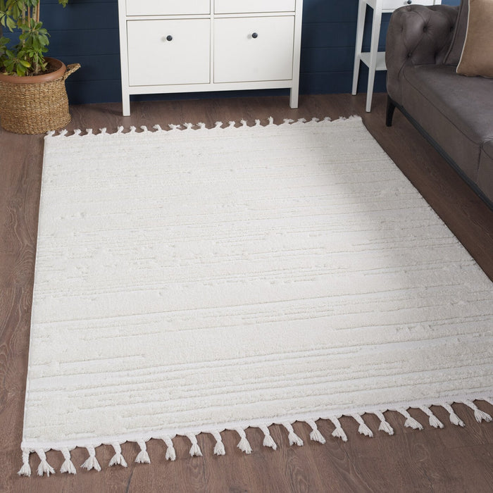 Riley Cream Abstract Area Rug - 5'3\" x 7'7\" 