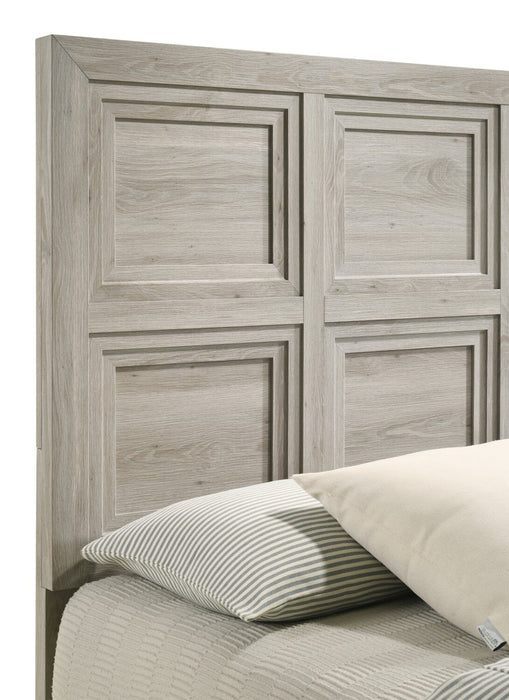 Lara Panel Bed with Headboard & Frame, Antique Grey - Queen Size 